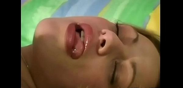  Her young love tunnel lips get totally destroyed in a fuck session